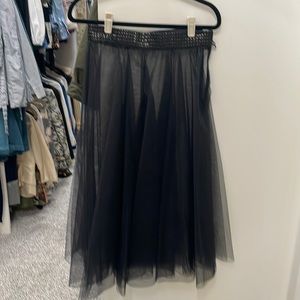 I.D. Sarrieri black tulle ankle length skirt